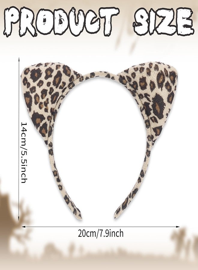 AIDVPOD Leopard Headband Cat Ears Hair Band Cheetah Animal Hair Accessories for Women Halloween Party Headwear - Image 3